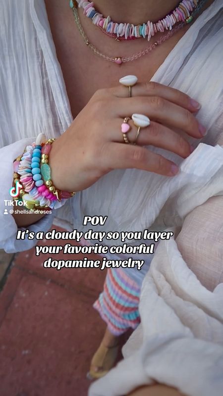 Colorful jewelry and clothes always boost my mood🍭💗✨🍬

#dopaminedressing #moodbooster #summeroutfit #vacationoutfit #colorfulstyle #crochetpants #beachpants #whitetop #summertrends #jewelry #beacelets #armcandy



#LTKFindsUnder100 #LTKVideo #LTKTravel