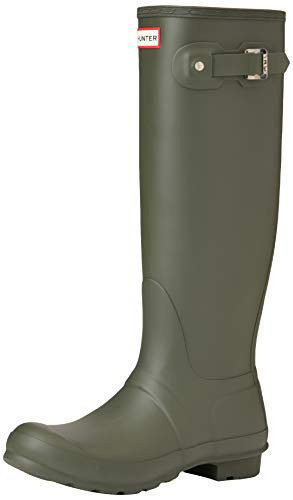 HUNTER Original Tall Gloss Rain Boots Dark Olive 7 M | Amazon (US)