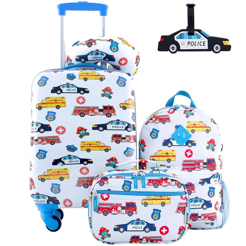 Travelers Club 5 Piece Kids' Luggage Set, First Responders | Amazon (US)