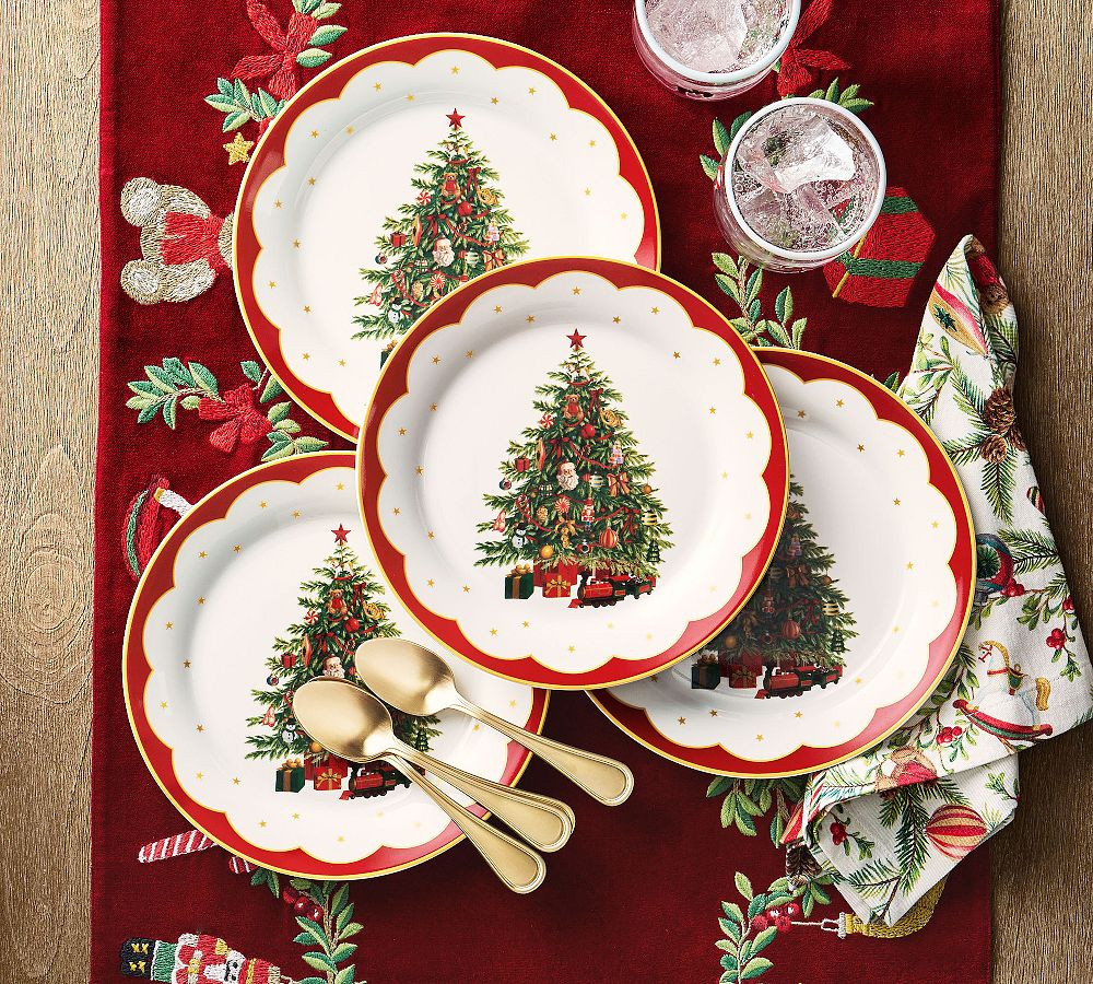 Nostalgic Christmas Icon Stoneware Salad Plates - Set of 4 | Pottery Barn (US)