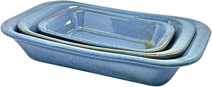 Kit 3 Travessas Refratárias Assadeira Cerâmica Retangular Multiuso para Servir, Forno, Micro-on... | Amazon (BR)