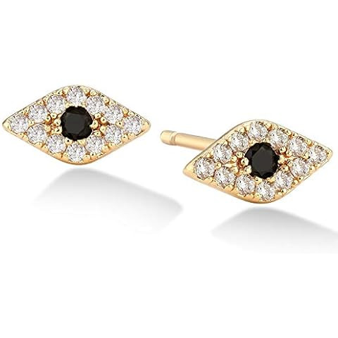 PAVOI 14K Gold Plated Solid 925 Sterling Silver Post Flat Back Stud Earrings for Women | Cartilag... | Amazon (US)