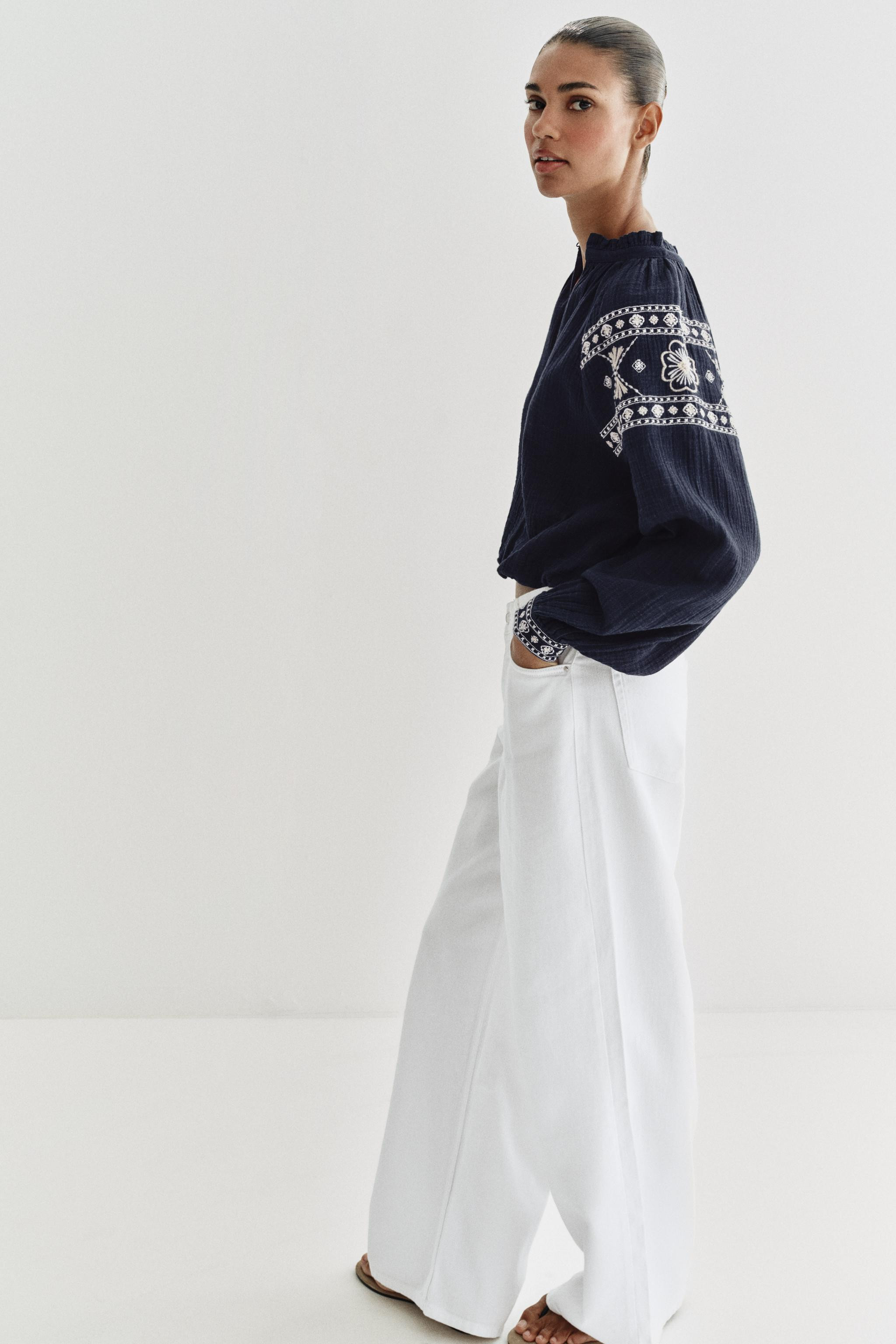 EMBROIDERED BALLOON SHIRT | Zara US