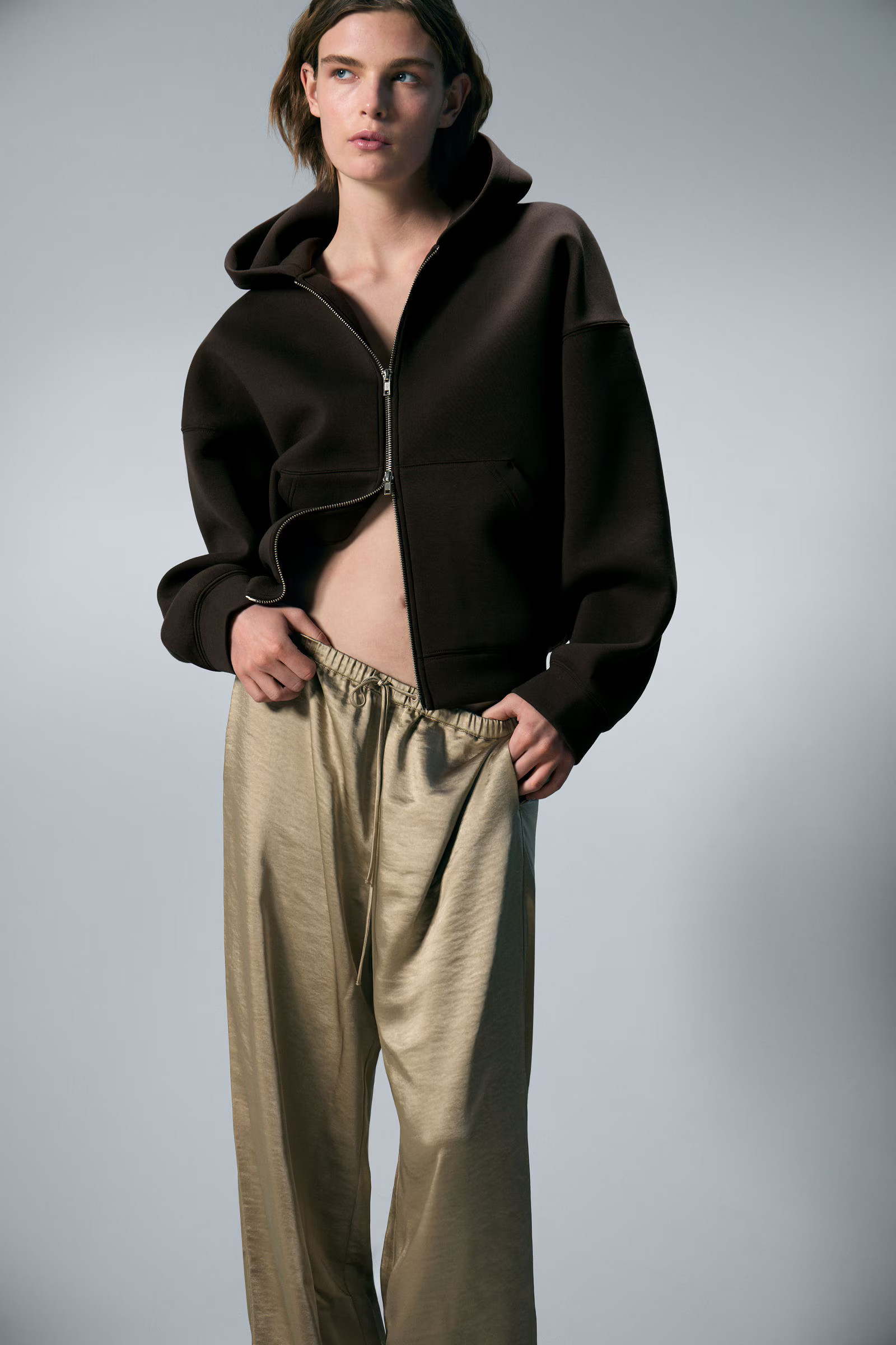 Oversized Scuba Zip-Hoodie | Weekday