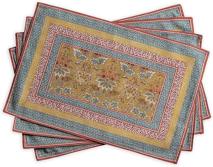 Maison d' Hermine Placemats Set of 4 100% Cotton Washable Cloth Place Mats, Reusable Table Mats f... | Amazon (CA)