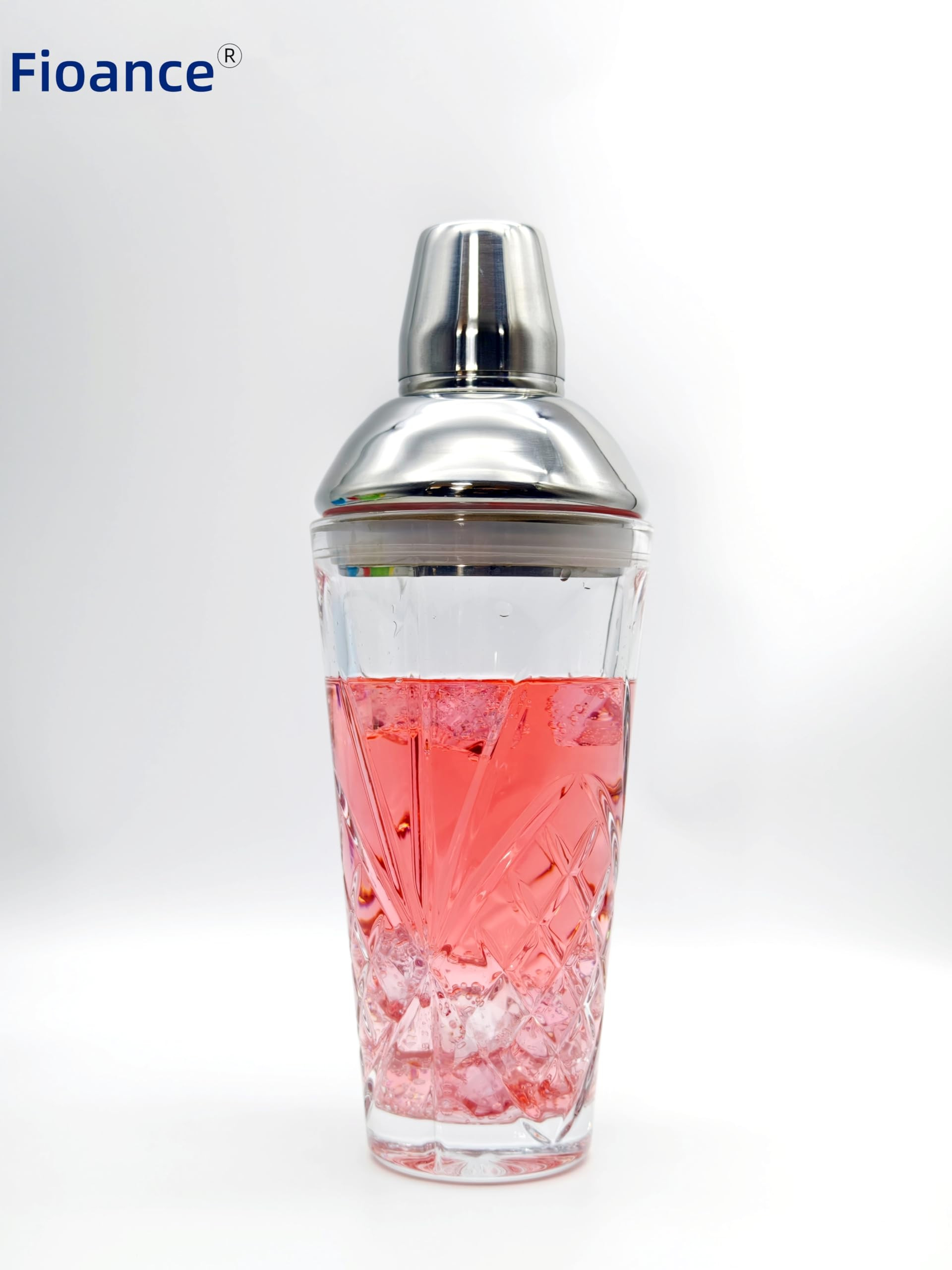 Crystal Glass Cocktail & Vintage Shaker W/Cut Design, 18.5oz Jumbo Vol,Exquisite Martini Shaker f... | Amazon (US)