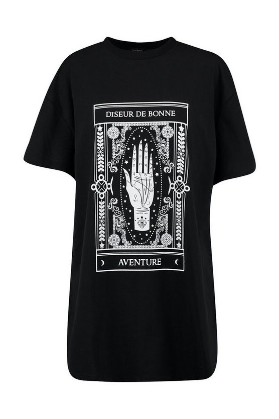 Mystic Print Oversized T-Shirt Dress | Boohoo.com (US & CA)