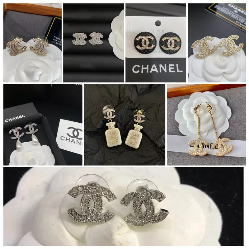 chanel cc earrings on ear