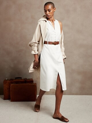 Linen-Blend Shift Dress | Banana Republic Factory