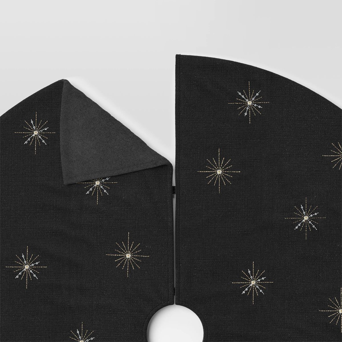 48" Embroidered Starburst Snowflake Christmas Tree Skirt Black - Wondershop™ | Target