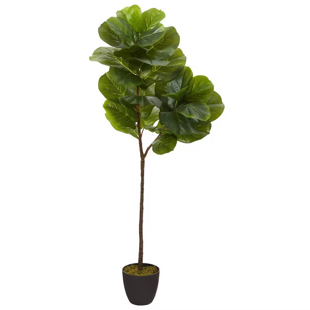59" Artificial Fiddle Leaf Tree in Planter - Nearly Natural | Target