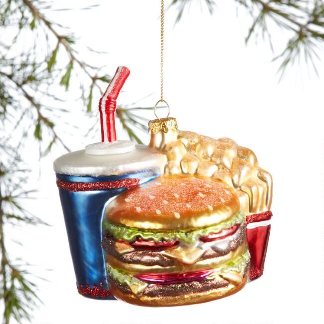 Glass Burger Combo Ornament | World Market