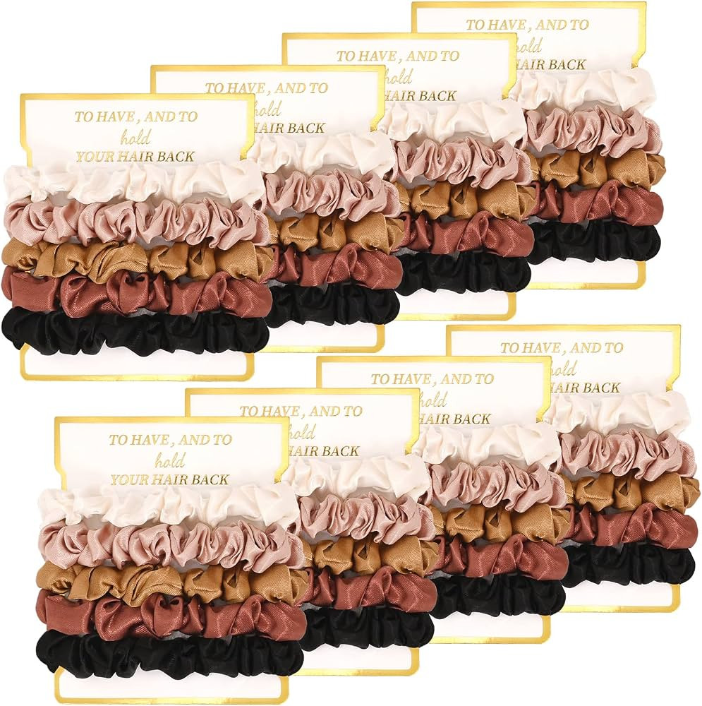 8 Pack Satin Scrunchies - Soft Hair Ties for Bachelorette Party Favors and Bridesmaid Proposal Gi... | Amazon (US)