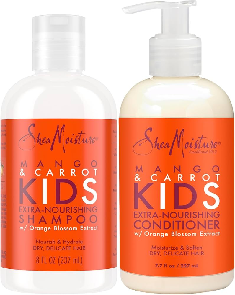 SheaMoisture Kids Mango & Carrot Shampoo and Conditioner Set w/Orange Blossom Extract, Strengthen... | Amazon (US)