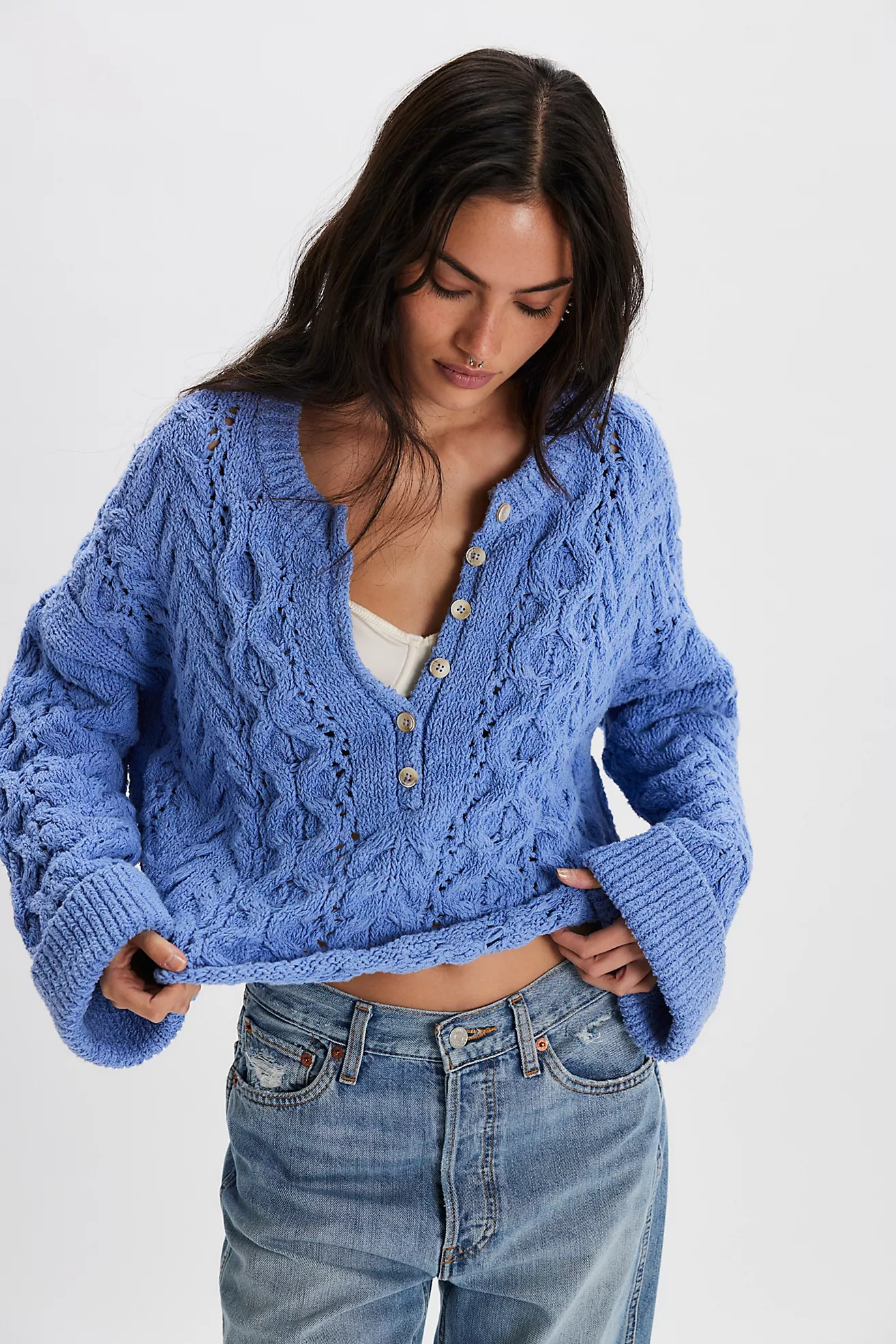 Polly Cable-Knit Sweater | Free People (Global - UK&FR Excluded)