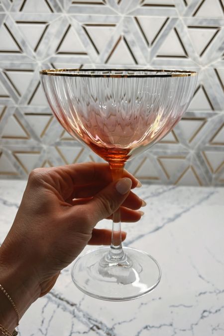 Anthropologie 
Anthro 
Waterfall coupe glass 
Espresso martini glass 
Wine glass
Gold rim glass 

#LTKSeasonal #LTKGiftGuide