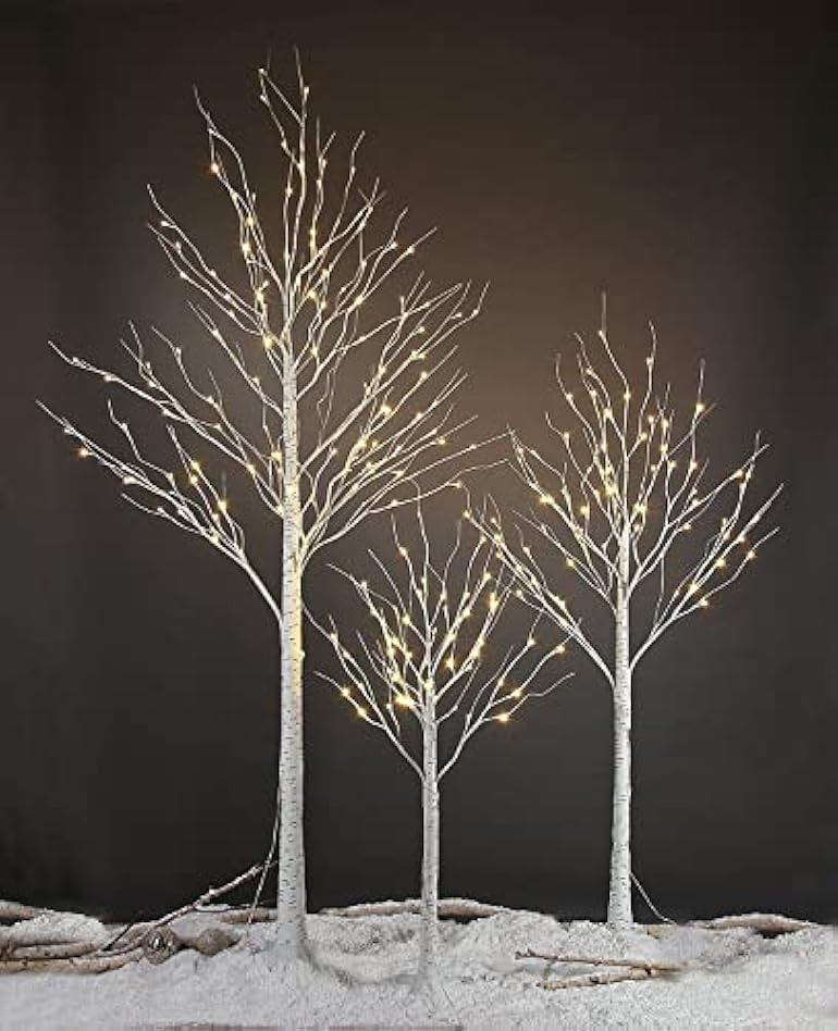 LIGHTSHARE 4 feet 6 feet and 8 Feet Birch Tree,Warm White, for Home,Pack of 3, Festival, Party, a... | Amazon (US)
