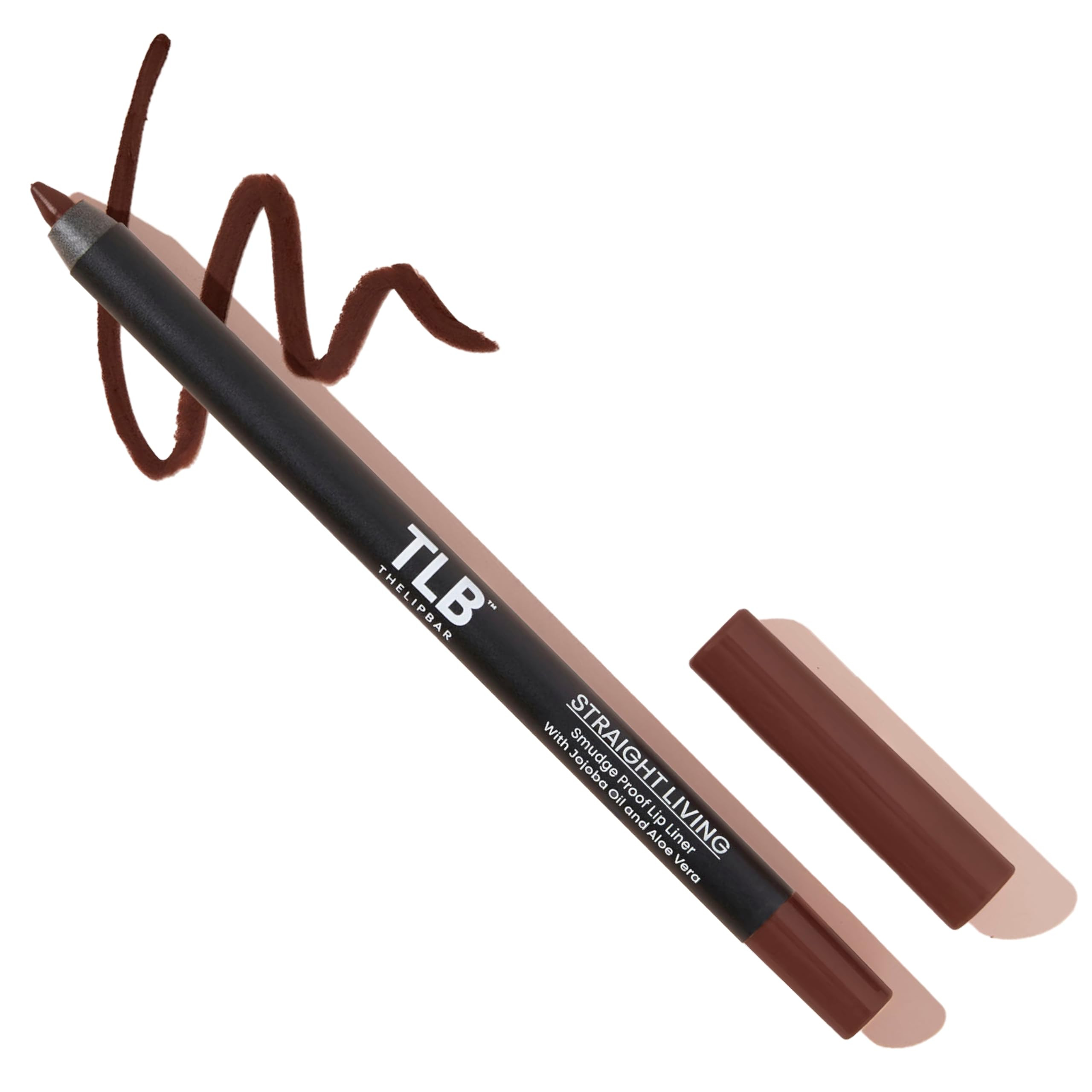 The Lip Bar - Lip Liner, Straight Living (Deep Brown) - High Pigment & Super Creamy - Smudge Proof & Water Resistant - Jojoba Oil, Aloe Vera, Coconut Oil, & Vitamin E - Vegan & Cruelty Free - .042 oz | Amazon (US)