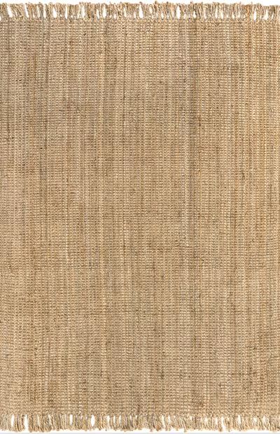 Natural Chunky Jute Tasseled 2' 6" x 12' Area Rug | Rugs USA