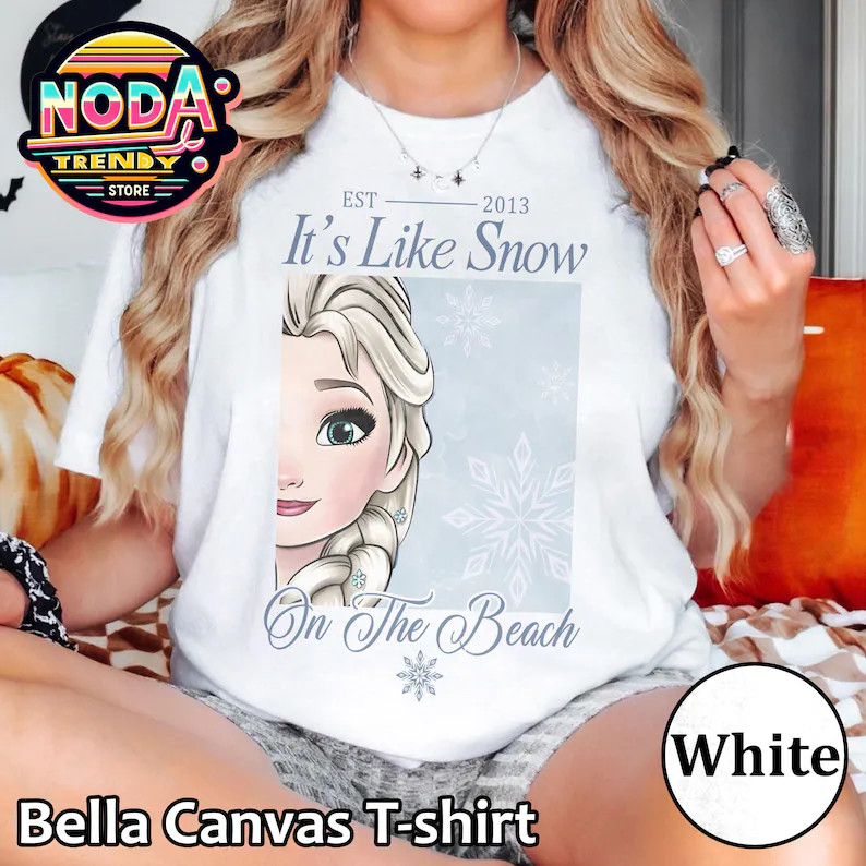 Retro Disney World Elsa Princess Shirt, It's Like Snow on the Beach Tshirt, Disney Frozen Shirt, ... | Etsy (US)