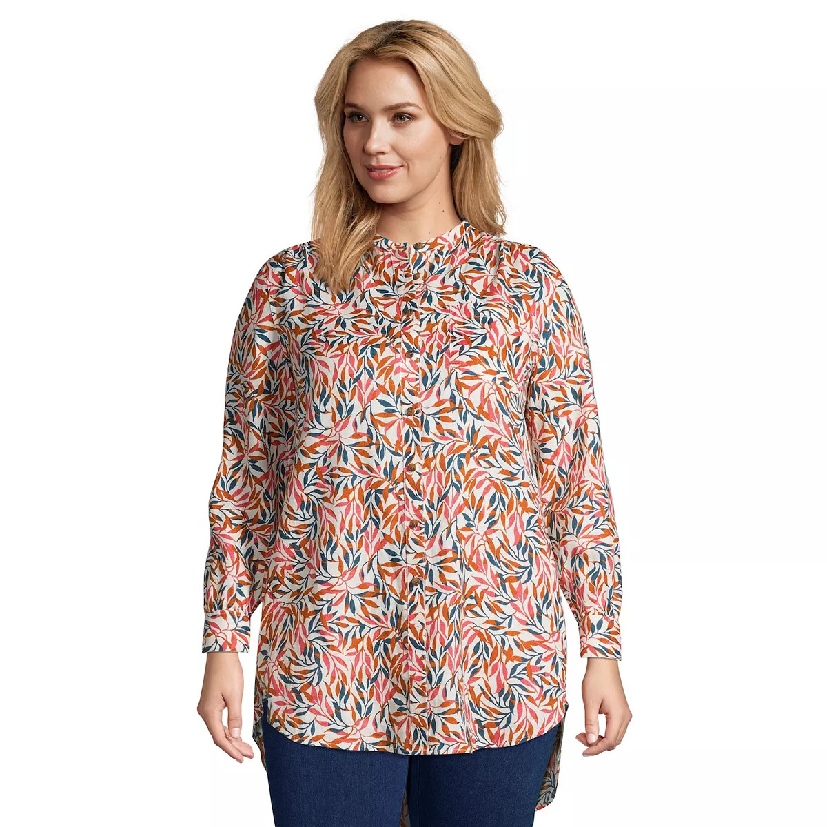 Plus Size Lands' End Linen A-Line Tunic Shirt | Kohl's