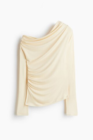 H & M - Draped One-Shoulder Top - Beige | H&M (US + CA)