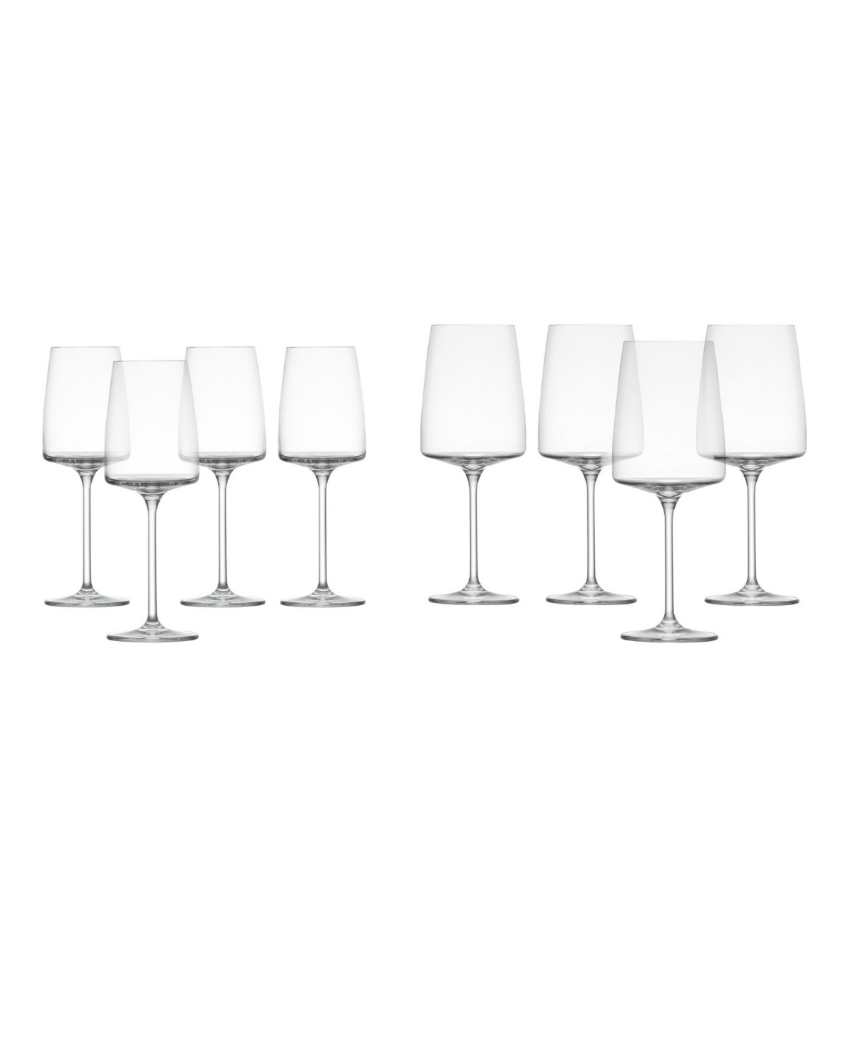 Zwiesel Glas Sensa Red and White Wine Glasses, Set of 8 - Clear | Macy's