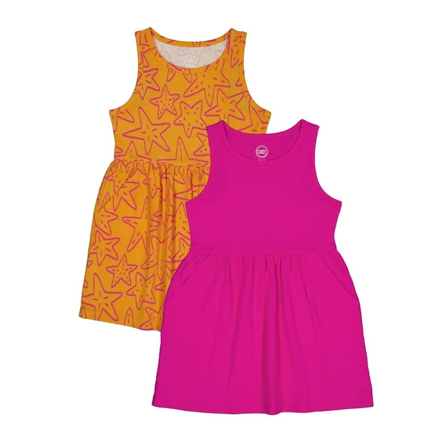 Wonder Nation Girls Tank Play Dress, 2-Pack Sizes 4-18 & Plus | Walmart (US)
