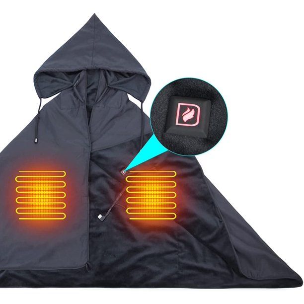 Heated Blanket, 5V Electric Outdoor Waterproof Fleece Blanket with Hood, Waterproof Windproof Sta... | Walmart (US)