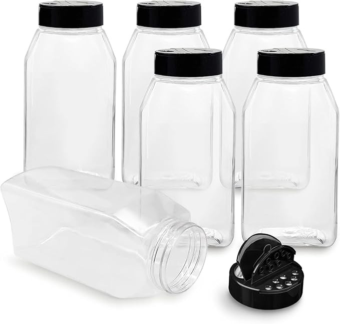 ROYALHOUSE - 6 PACK - 32 Oz with Black Cap - Spice Jars Bottles Containers ? Perfect for Storing ... | Amazon (US)