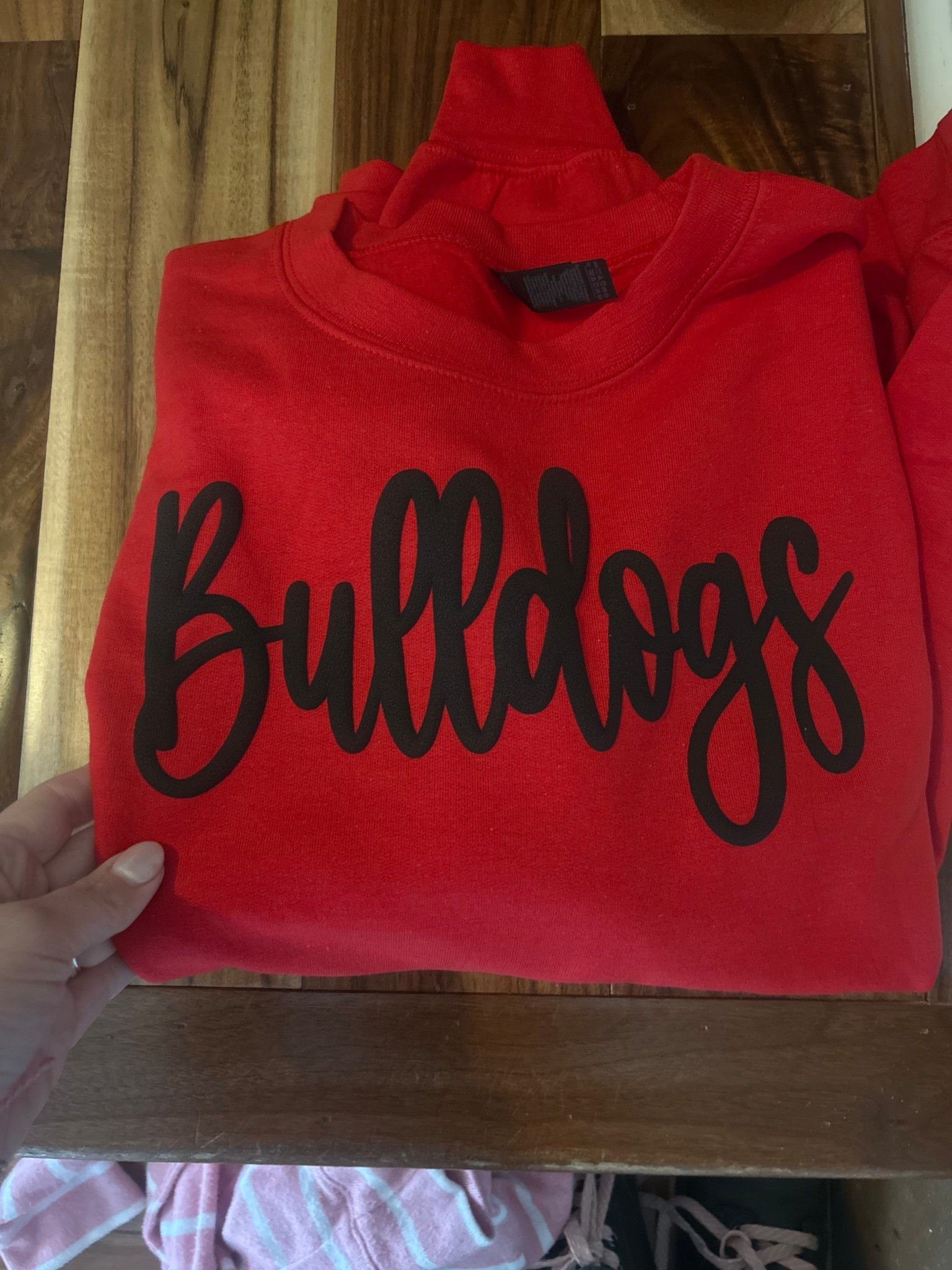 I had this sweatshirt made with my son’s baseball travel team name and colors. It’s sooo cute and the quality is great! Totally customizable! 