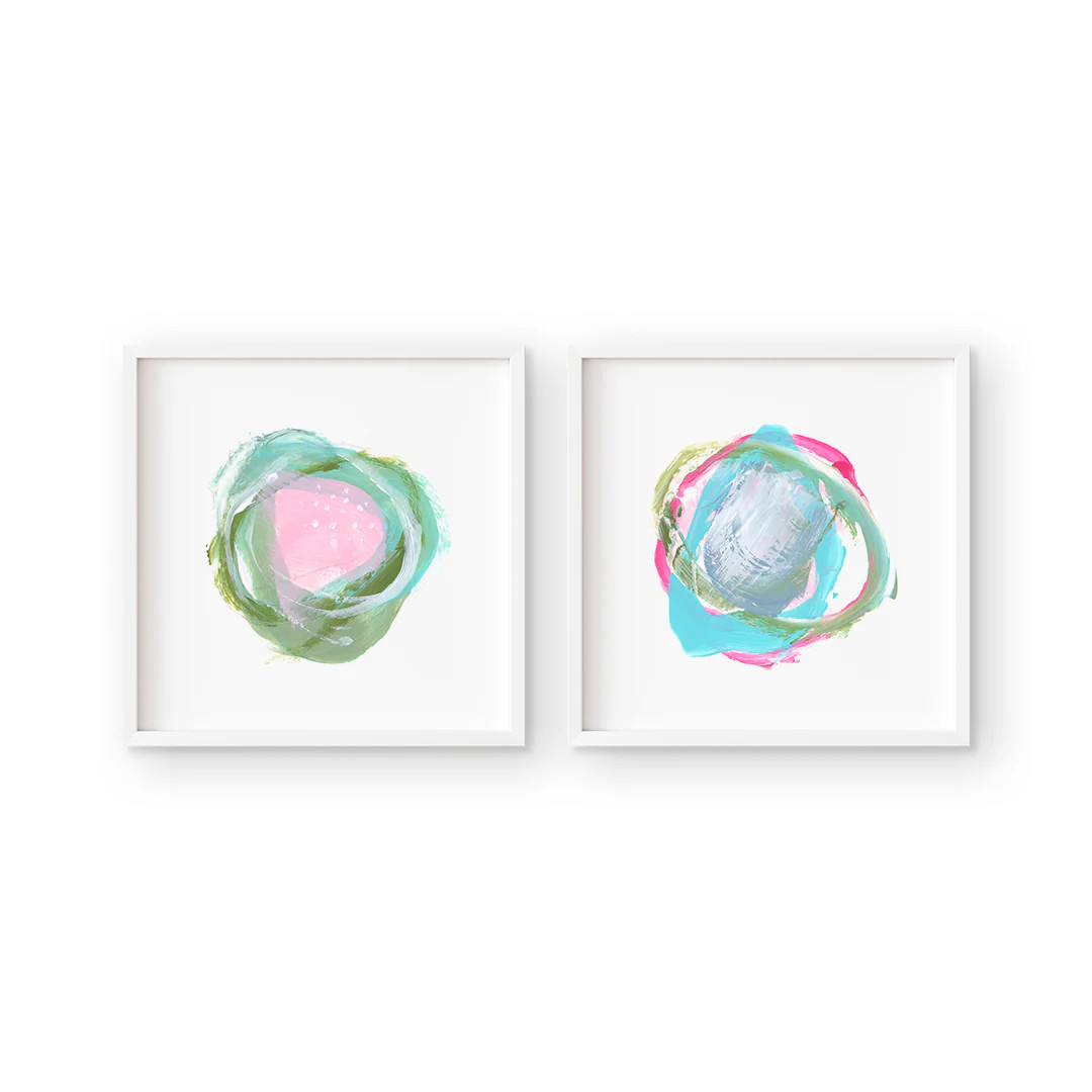 Abstract Circles Pair No. 2 | Urban Garden Prints