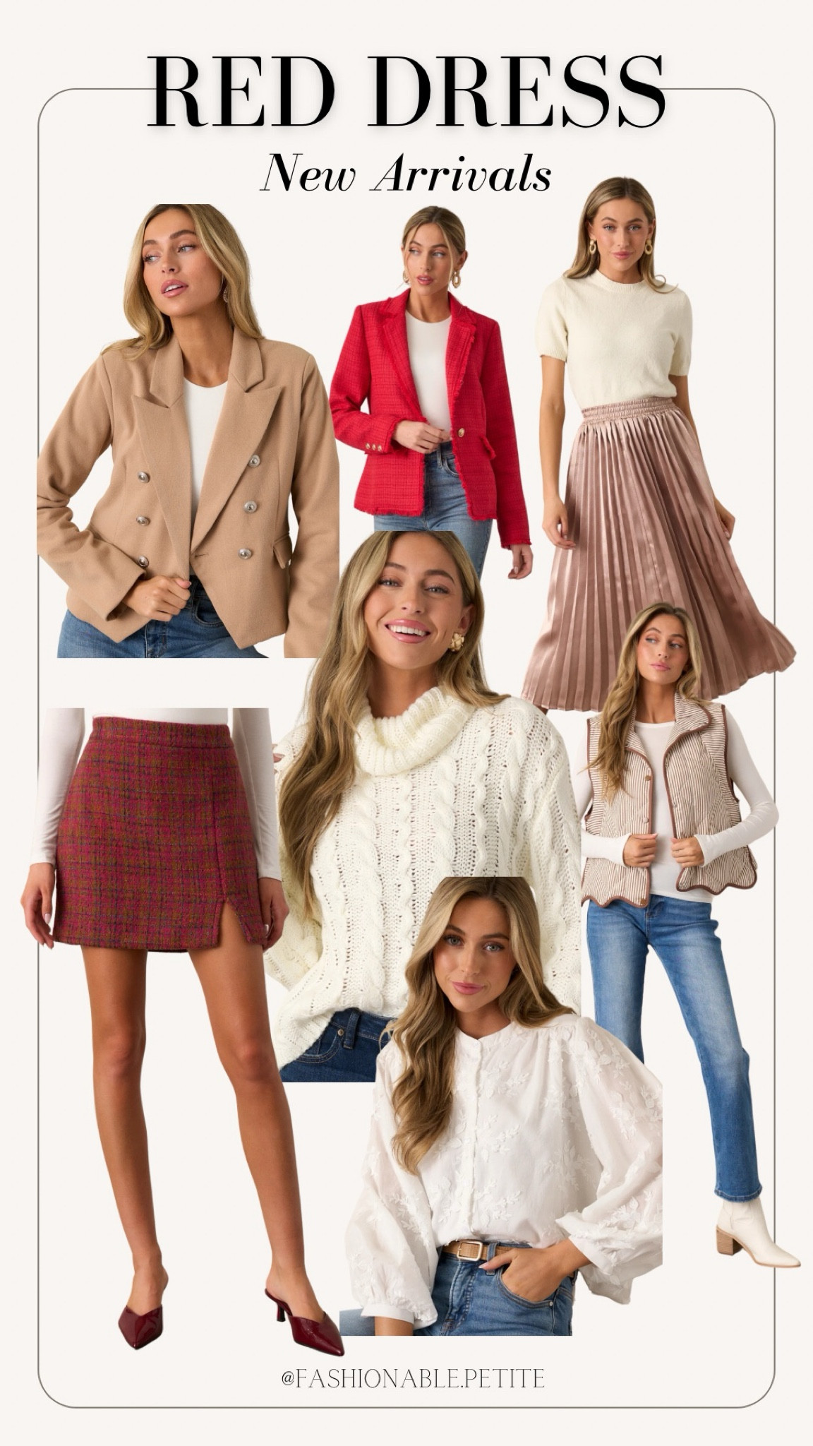 New arrivals from red dress! Holiday outfits and winter outfits.

Plaid skirt, holiday outfit, blazers, tan blazer, red blazer, metallic skirt, cable knit sweater 

#LTKHoliday #LTKFindsUnder100