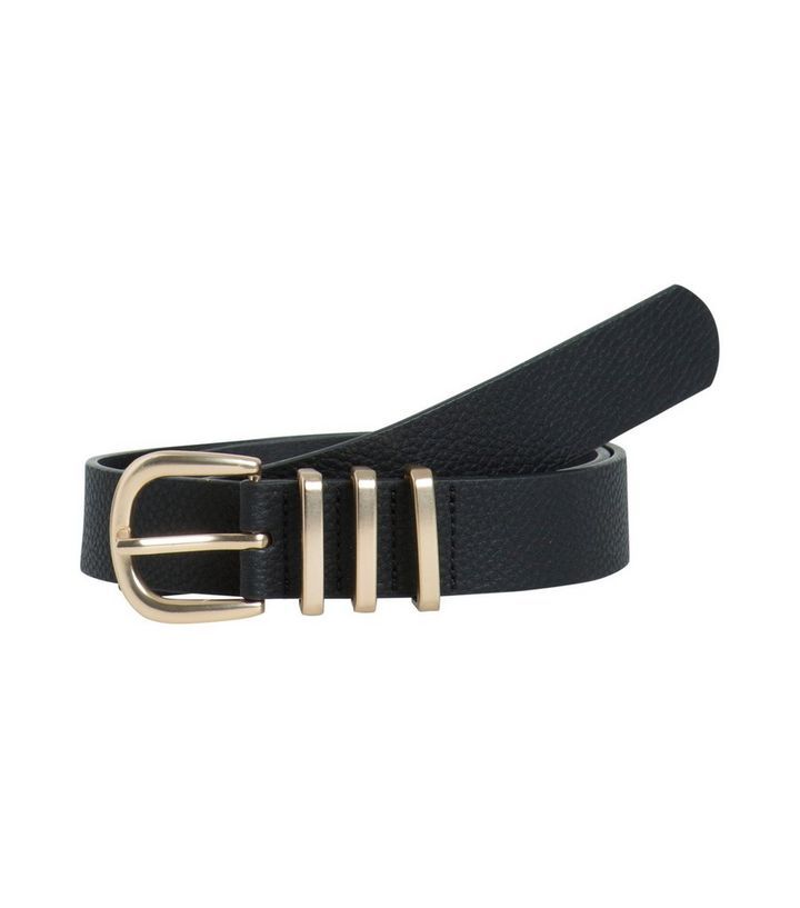 PIECES Black Leather-Look Keeper Belt | New Look | New Look (UK)