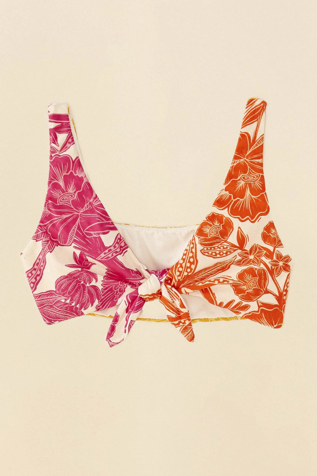 Tropical Woodcut Bikini Top | FarmRio (US)
