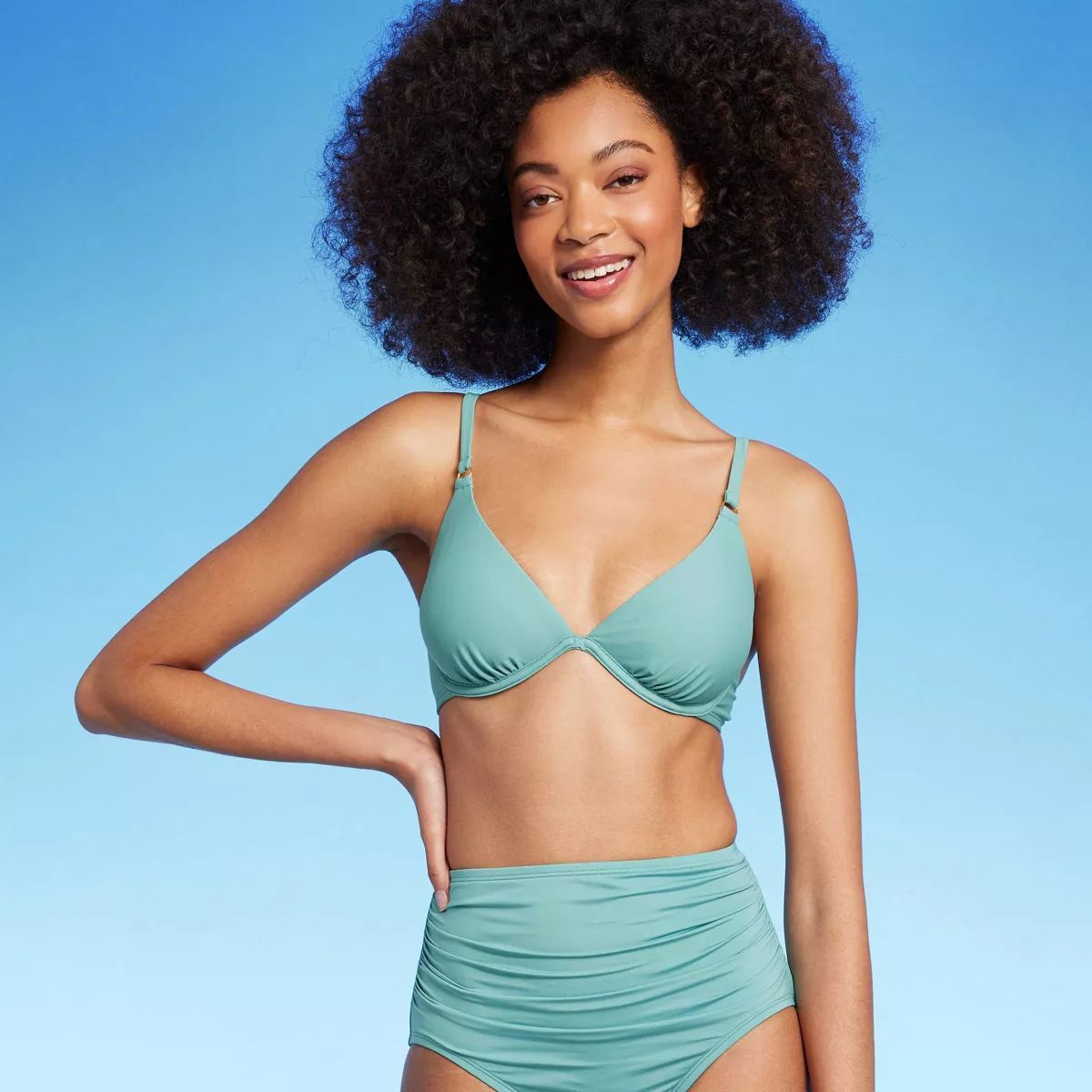 Women's Underwire Bikini Top - Shade & Shore™ Green | Target