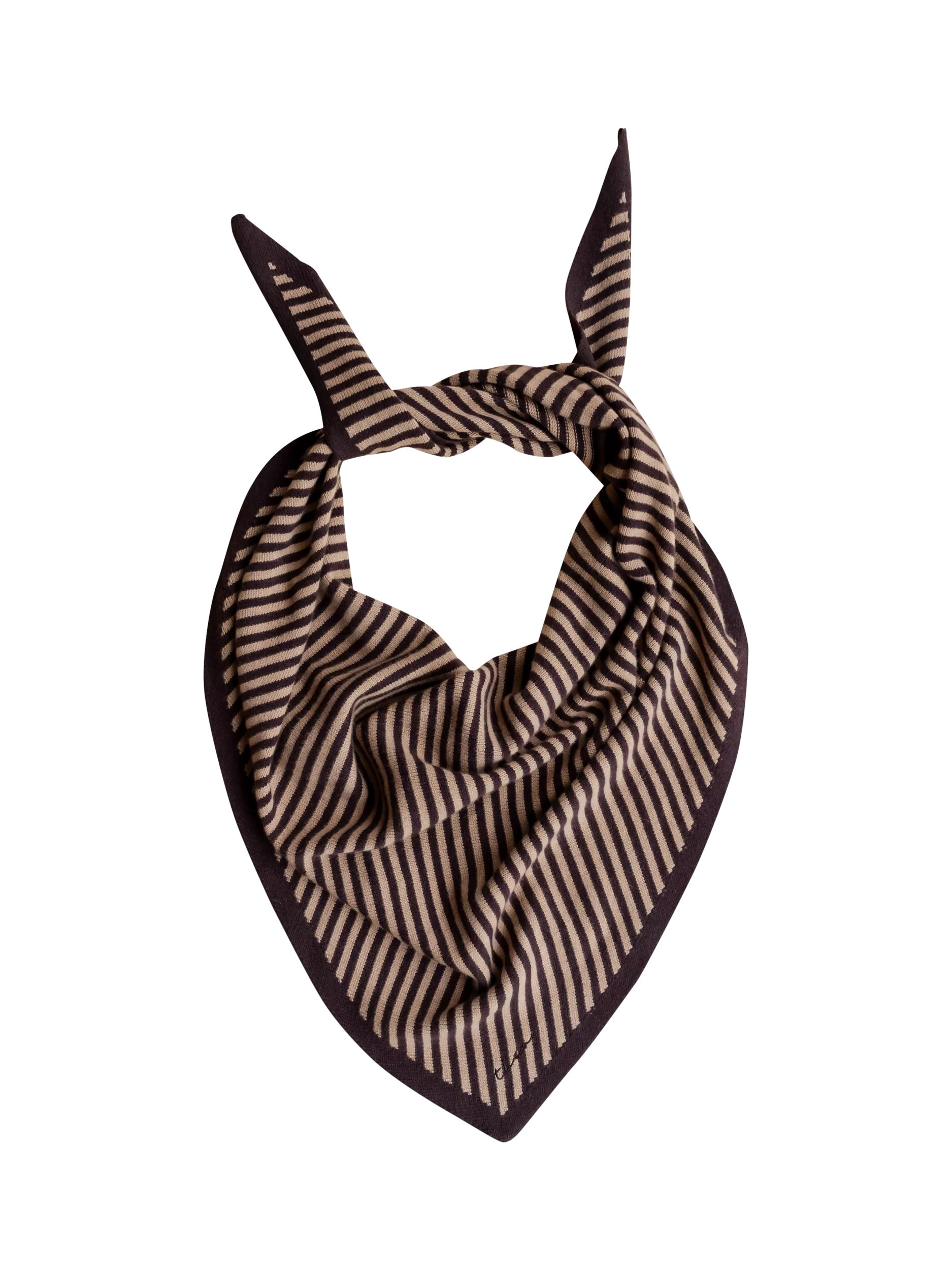 TBCo Large Stripe Wool Triangle Scarf, Camel | John Lewis (UK)
