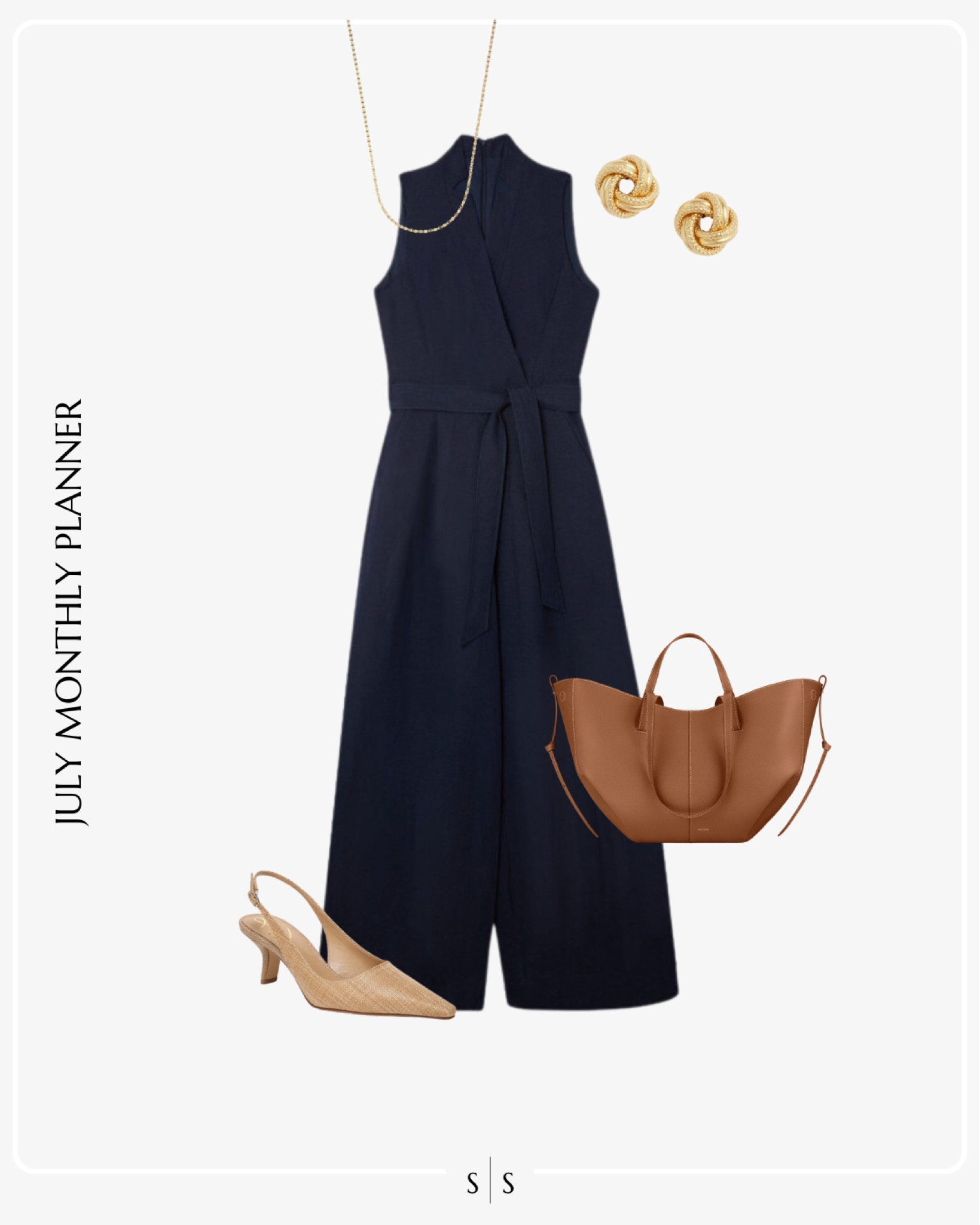 Monthly outfit planner JULY: Summer looks | jumpsuit, sling back heels, leather tote bag, gold earrings 

Workwear, office outfit, 9 to 5 outfit 

See the entire calendar on thesarahstories.com ✨ 


#LTKWorkwear #LTKStyleTip