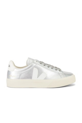 Veja Campo Sneaker in Silver & White from Revolve.com | Revolve Clothing (Global)