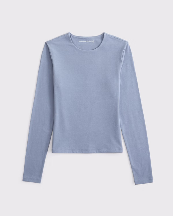 Double-Lined Long-Sleeve Baby Tee | Abercrombie & Fitch (US)