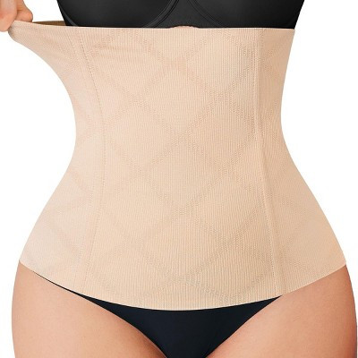 NEBILITY Womens' Waist Trainer Tummy Control Waist Cincher Slim Body Shaper, XS Beige | Target