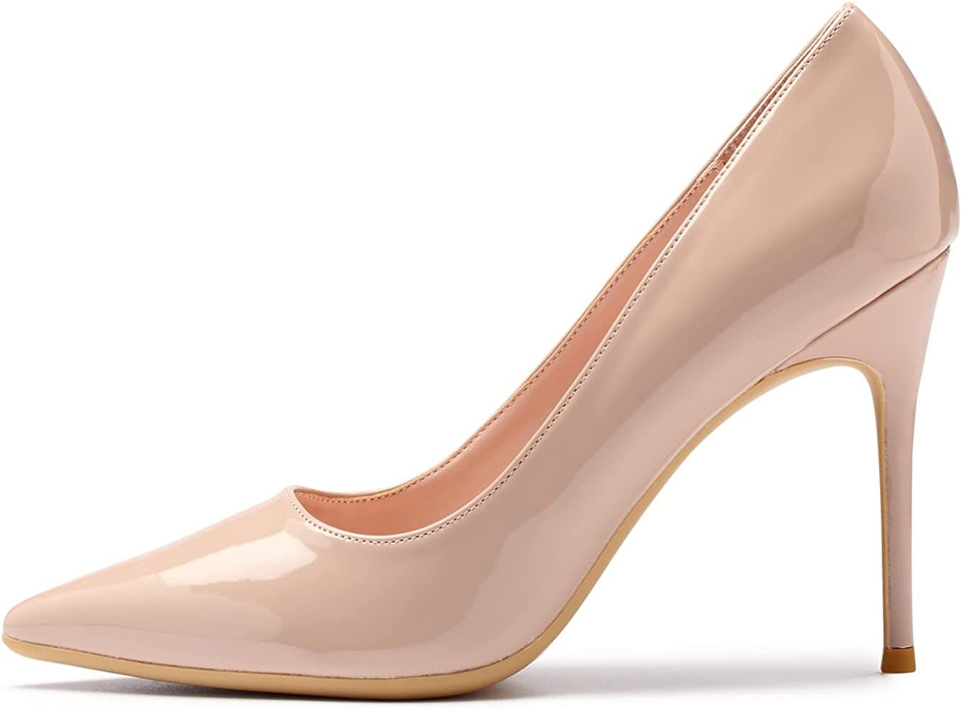 Elisabet Tang High Heels, Womens Pointed Toe Slip on Stilettos Party Wedding Pumps Basic Shoes | Amazon (US)