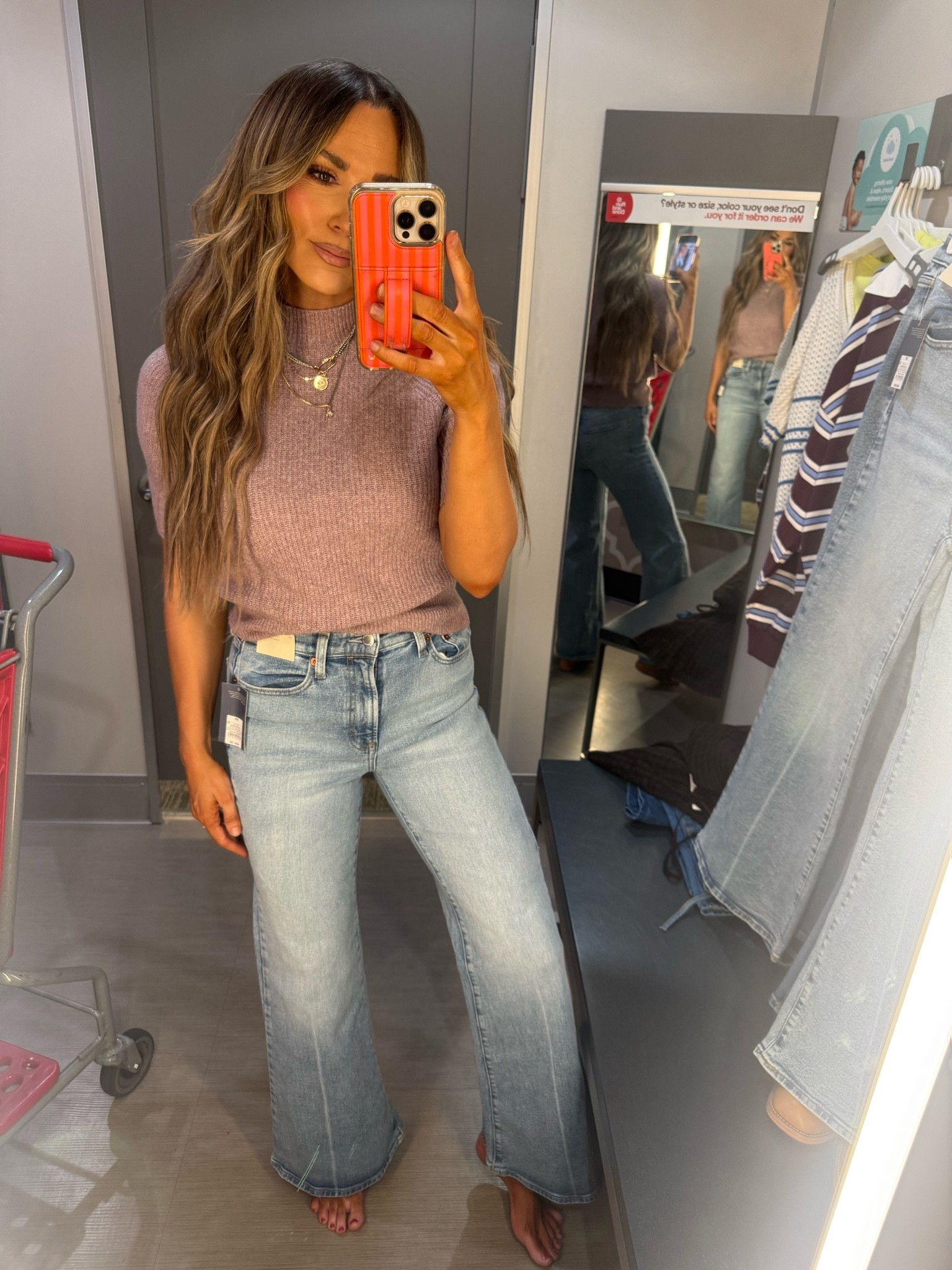 Top size xs 
Jeans size 4 come in longs 
Target new arrivals

#LTKSaleAlert #LTKOver40 #LTKTall