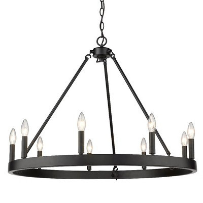 Golden Lighting Alastair 9-Light Chandelier in Matte Black | Target