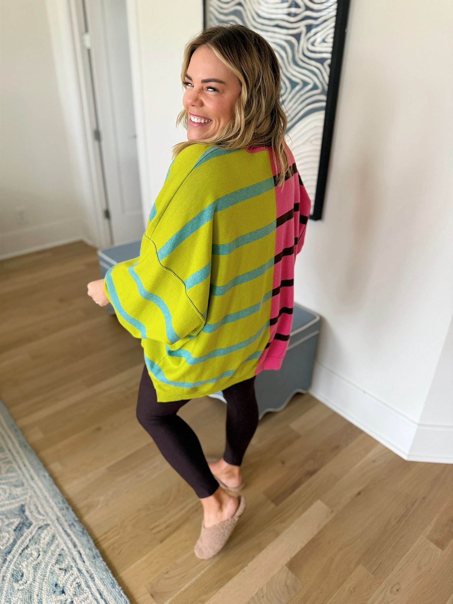 women’s sweaters, fun colorful stripped sweater, leggings, holiday outfit, colorful sweater, trendy outfit 

#LTKootd #LTKSeasonal