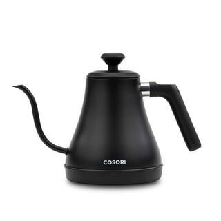 Cosori 0.7 L Black Original Gooseneck Electric Kettle with Bonus Coasters, Matte Black | The Home Depot