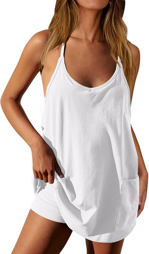 Ebifin Women's Summer Mini Dress Casual Workout Tennis Dress with Shorts Sleeveless Althletic Dre... | Amazon (US)