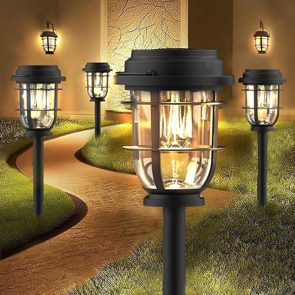 Bright Solar Pathway Lights Outdoor, 8 Pack Waterproof IP65, Auto On/Off Solar Powered Garden Lig... | Amazon (US)