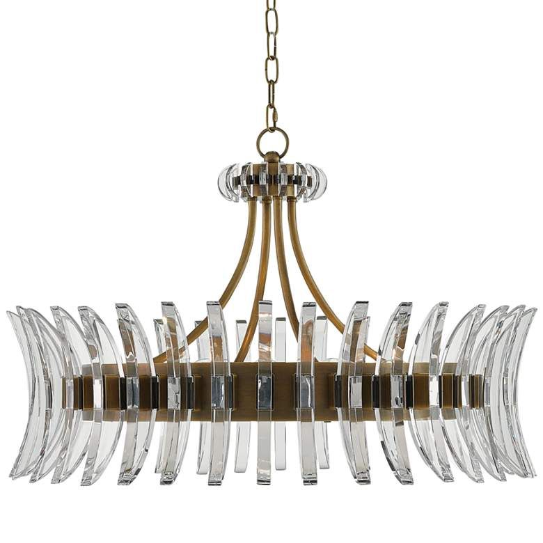 Coquette 29 3/4" Wide Antique Brass and Crystal Chandelier - #507F0 | Lamps Plus | Lamps Plus