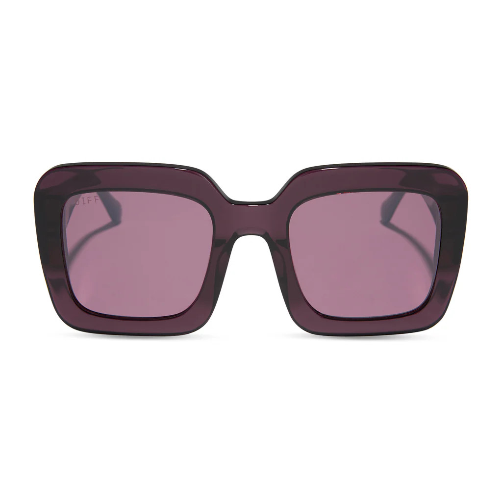 CHARISE - AUBERGINE + AUBERGINE W SILVER FLASH SUNGLASSES | DIFF Eyewear
